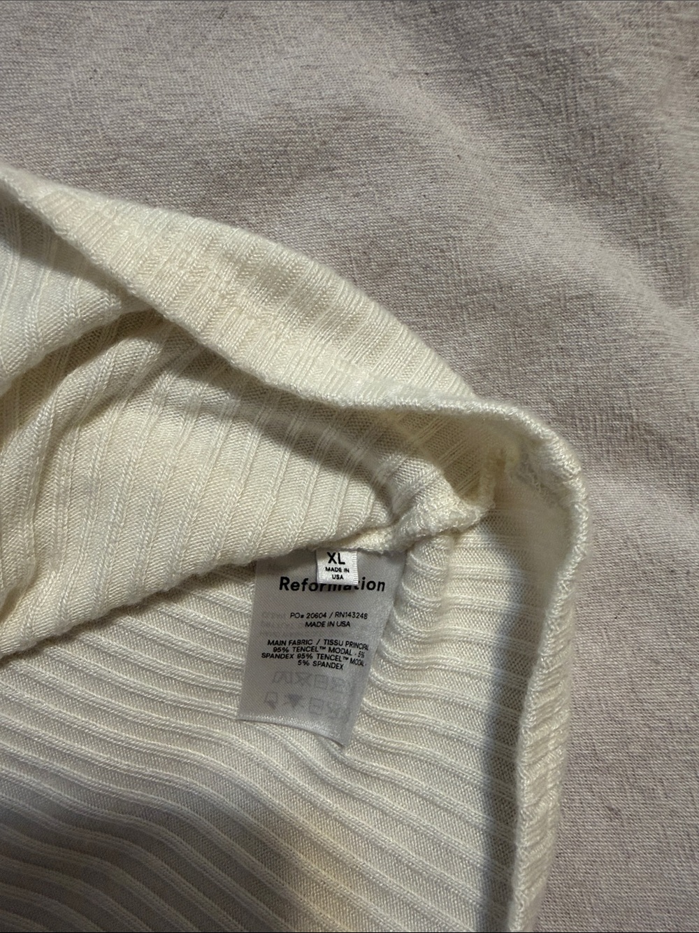 Reformation Cream Ribbed Zip-Front Collared Top - Picture 4 of 6